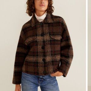 Mango Checked Wool-Blend Jacket